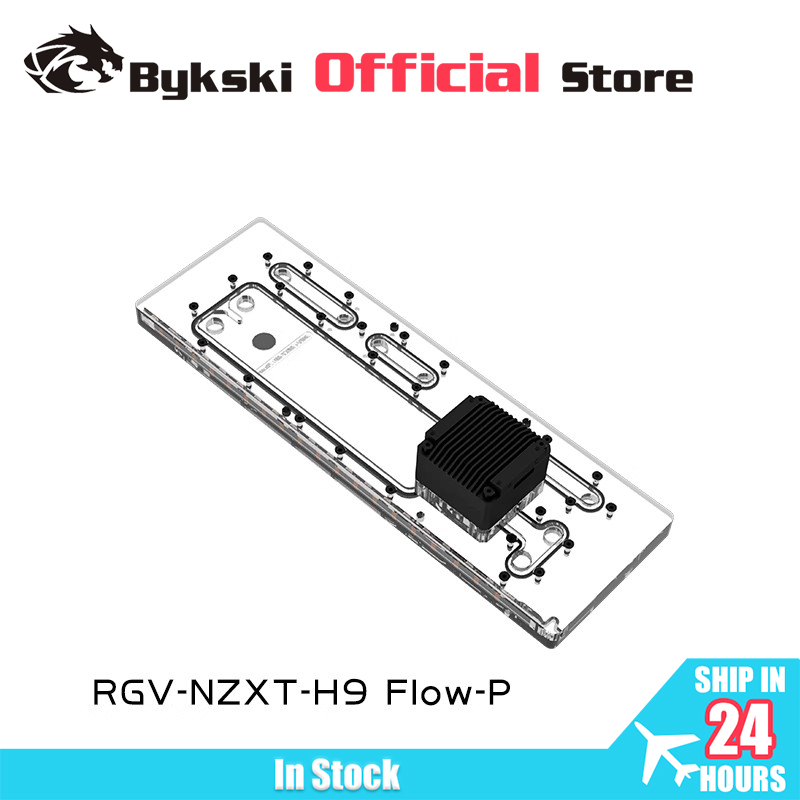 Distro Plate Ddc Pump Combo - Bykski RGV-NZXT-H9 FIow-P Acrylic Distro Plate