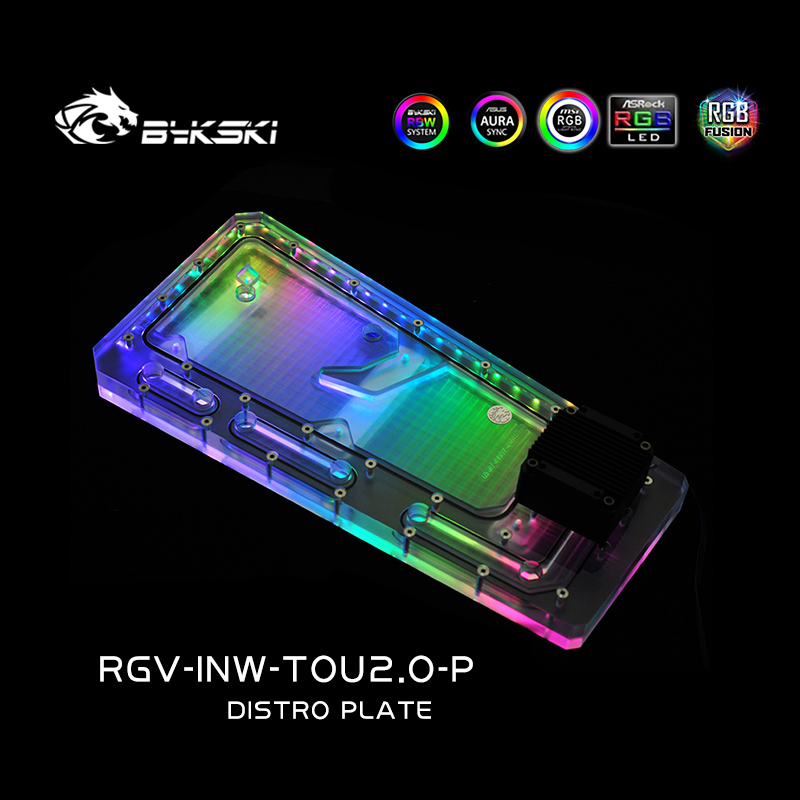 Distro Plate Ddc Pump Combo - BYKSKI RGV-INW-TOU2.0-P Acrylic Board Water Channel