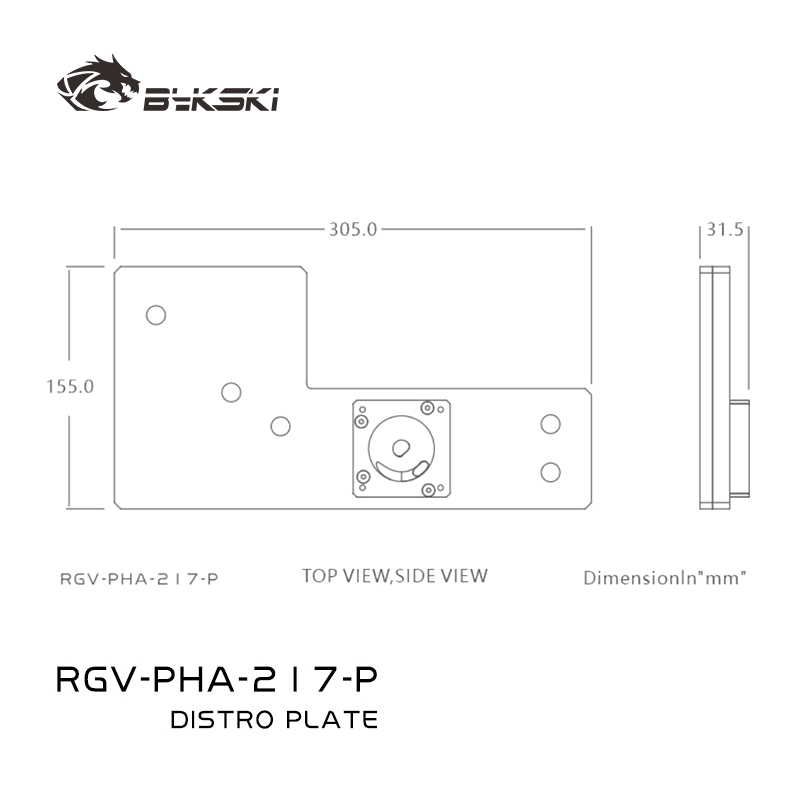 Distro Plate Ddc Pump Combo - Bykski RGV-PHA-217-P Acrylic Distro Plate /Board