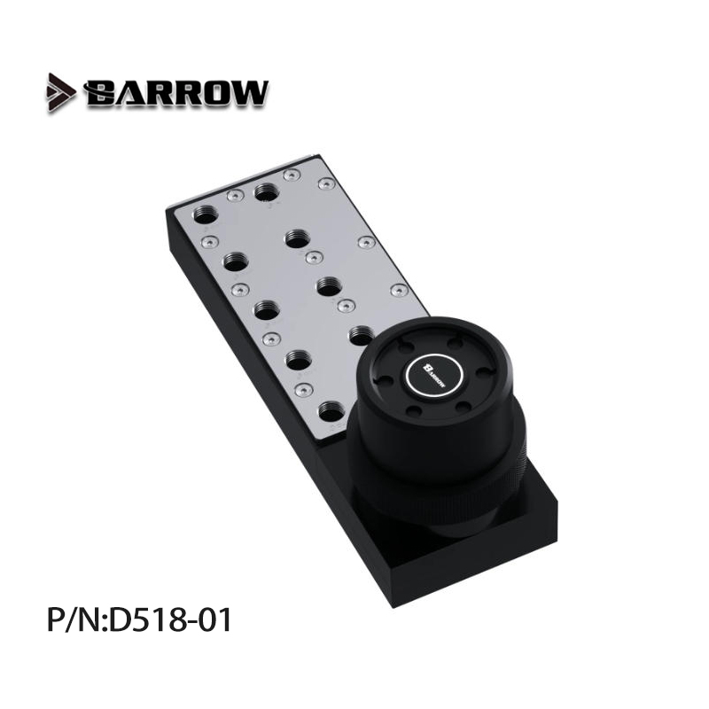 Integrated Pump Reservoir Distro Plate - Barrow DC17-01 Stainless Steel POM Distro